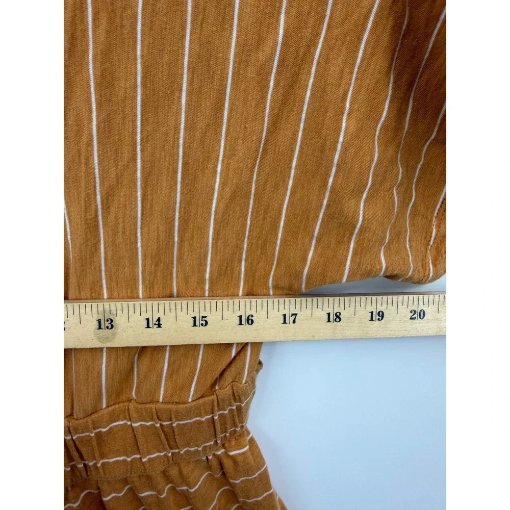 Free People‎ fp Beach paradise Striped dress XS Orange White V-Neck Cutout Back